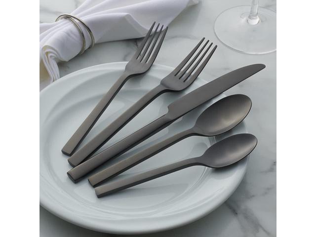 Oneida Chef's Table Black 20 Piece Everyday Flatware Set, Stainless Steel