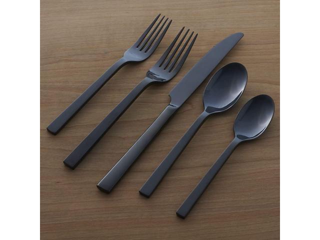 Oneida Chef's Table Black 20 Piece Everyday Flatware Set, Stainless Steel
