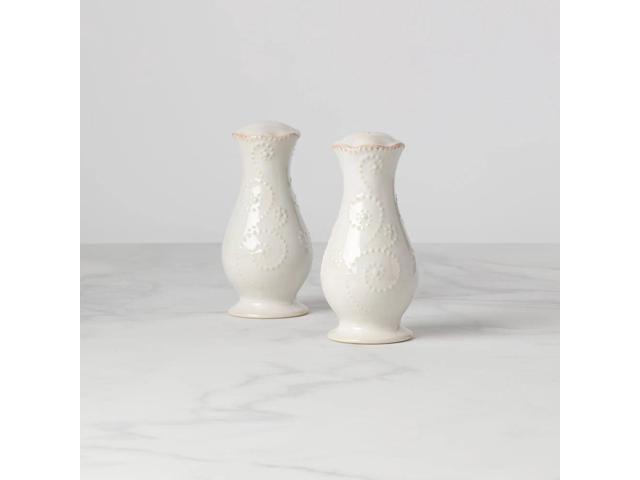 Lenox French Perle White Dishwasher Safe Salt & Pepper Shaker Set - Stoneware