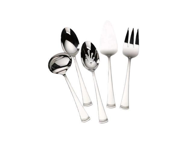 Lenox Portola 5 Piece Dishwasher Safe Hostess Set, Polished Finish, Silver