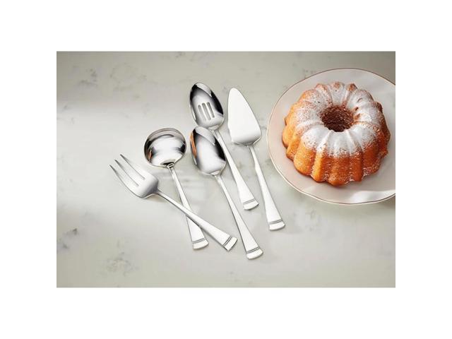 Lenox Portola 5 Piece Dishwasher Safe Hostess Set, Polished Finish, Silver