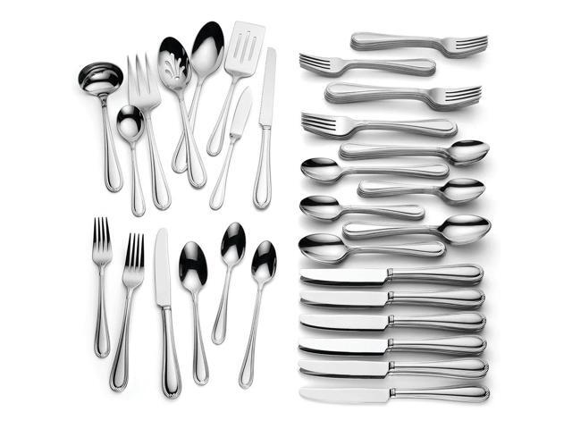 Lenox Ashbridge 80-Piece Dishwasher Safe Flatware Set, Service For 12