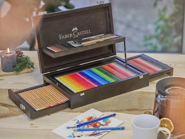 Faber-Castell Art & Graphic 125 PCS Pencils Collection, Wood Case, Multicolored