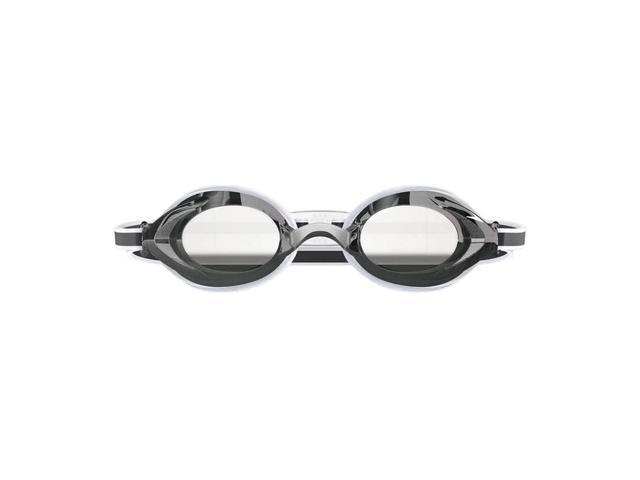 Speedo Junior Vanquisher 3.0 Mirror Goggles, Slide & Lock Nose Bridge, White/Gray