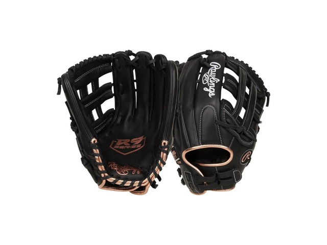 Rawlings R9 Series Outfield Fastpitch Softball RHT Glove, Size 13-Inch, Black
