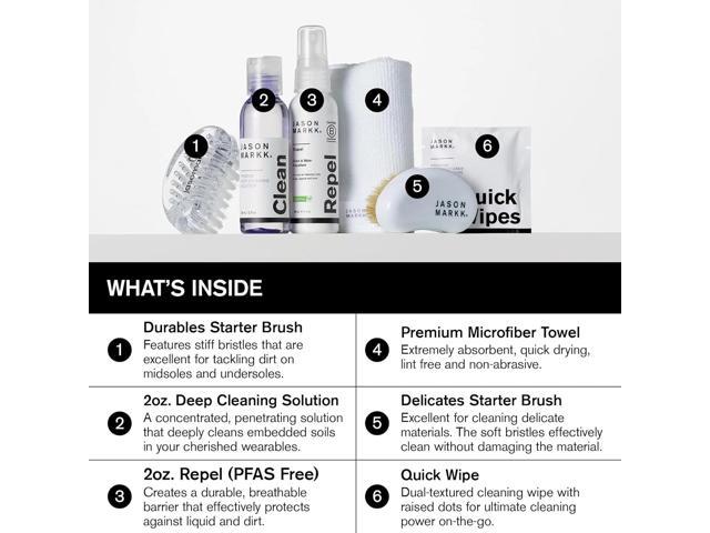 Jason Markk Shoe Care Starter Box with Deep Cleaning Solution and Brush Set