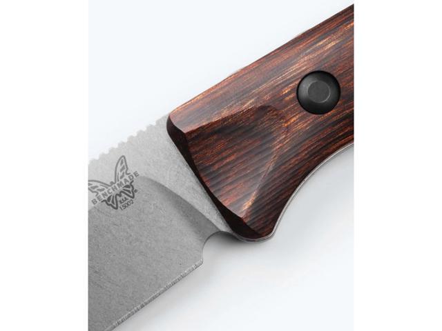 Benchmade 15002 Saddle Mountain Hunting Knife with Wood Handle, Stabilized Wood