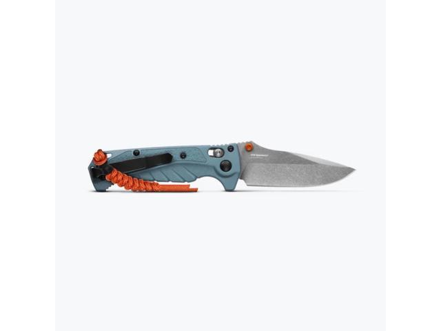 Benchmade Mini Adira Outdoor Knife, Plain Edge Drop-Point Blade, Depth Blue
