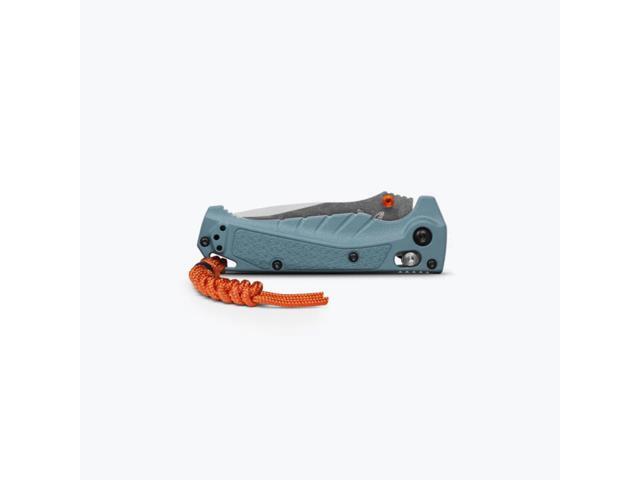 Benchmade Mini Adira Outdoor Knife, Plain Edge Drop-Point Blade, Depth Blue