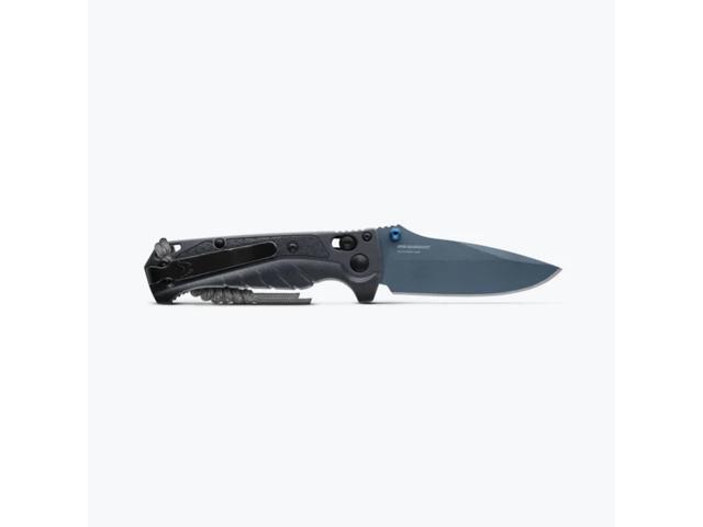 Benchmade Mini Adira Outdoor Knife, Plain Edge Drop-Point Blade, Tempest Gray