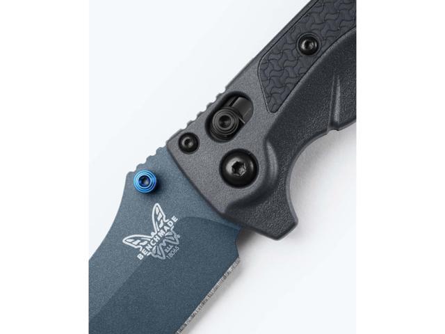 Benchmade Mini Adira Outdoor Knife, Plain Edge Drop-Point Blade, Tempest Gray
