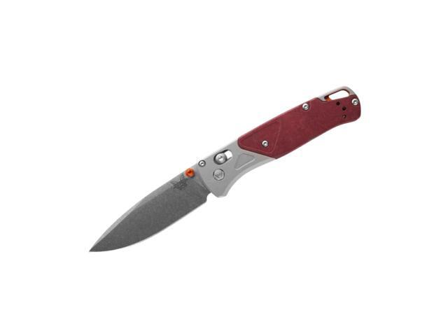 Benchmade 535-09 Bugout, Outdoor Folding Knife, Slim, Ash Gray/Redstone Aluminum