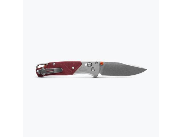 Benchmade 535-09 Bugout, Outdoor Folding Knife, Slim, Ash Gray/Redstone Aluminum
