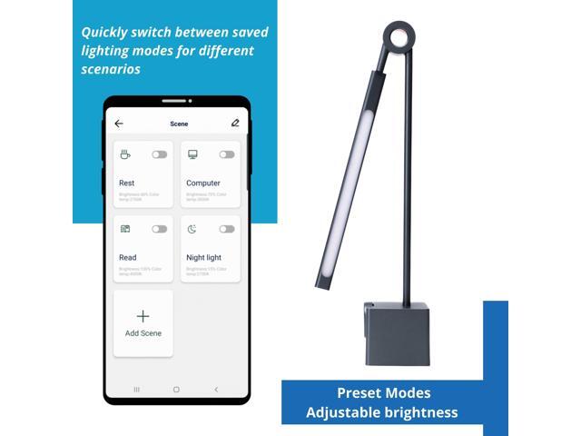 LINKSTYLE LIGOE Desk Lamp for Office, 5000K Lumens Smart LED Desk Light with Adjustable Brightness, Eyes Protection Light & APP Controls