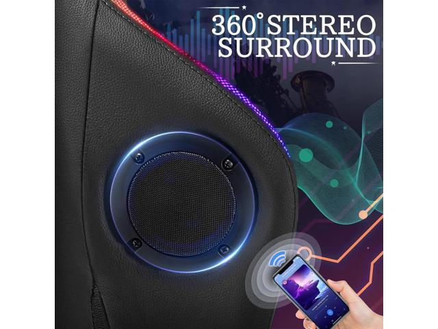 Gaming Chair with Bluetooth Speakers and RGB LED Lights Ergonomic Massage Computer Gaming Chair with Footrest Video Game Chair High Back with...
