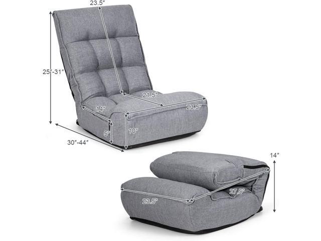 DORTALA Foldable Floor Chair for Adults, Memory Foam Floor Gaming Banana Chair w/ 5-Position Adjustable Head and Back Support for Bedroom, Living...