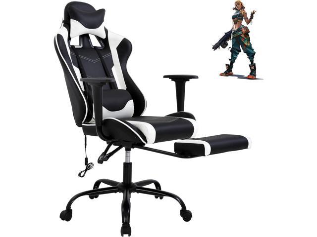 Gaming Chair High Back Computer Gaming Chair with Footrest, Ergonomic Game Chair PU Leather Racing Office Chair Adjustable Task Chair w/Headrest.