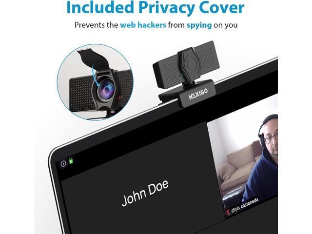 NexiGo N60 1080P Webcam with Microphone, Adjustable FOV, Zoom, Software Control & Privacy Cover, USB HD Computer Web Camera, Plug and Play, for...