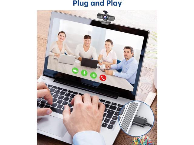 Webcam with Microphone, 1080P 30fps HD Webcams, USB 2.0 Computer Webcam, 3D Noise Reduction and Automatic Gain Web Cam for PC Mac Laptop...