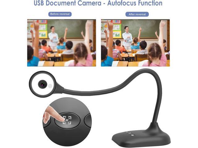 USB Document Camera for Teachers, Webcam/Doc Camera for Classroom with A3 Format, 3-Level LED Lights, Image Invert, Fold, Dual mic for Mac OS,...
