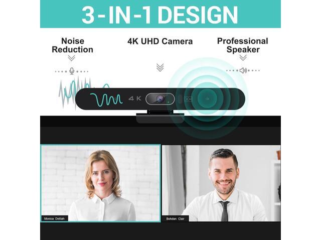 RayBit 4K Webcam with Remote, Auto Framing & AI Tracking, Video Conference Room Web Camera System with Microphone & Speaker, for Teams, Zoom,...