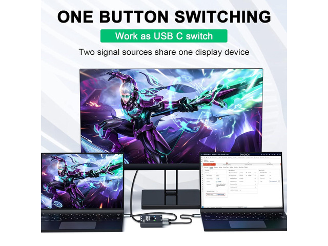 USB C Switch,Bi-Directional USB C Switcher 2 Computers,MLEEDA USB Type C KVM Switch 8K@60Hz 4K@120Hz Video/10Gbps Data Transfer/100W...