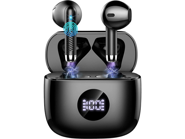 Wireless Earbuds, Bluetooth 5.4 Ear Buds LED Power Display Headphones Bass Stereo, Bluetooth Earbuds in-Ear Noise Cancelling Mic, 40H Playback Mini...