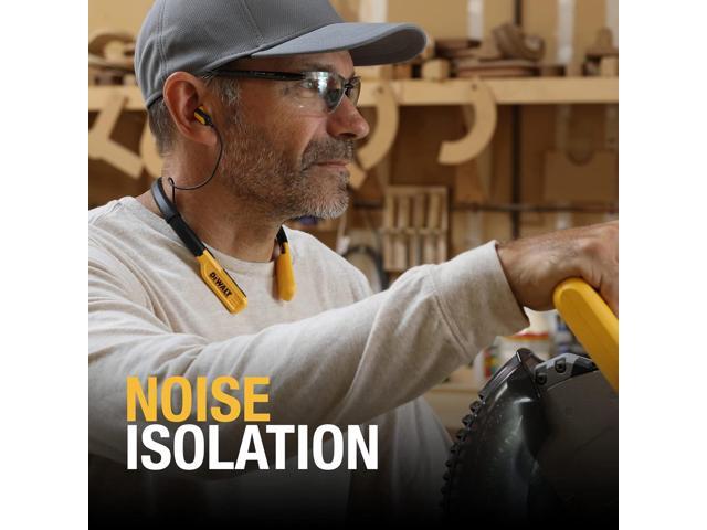 DEWALT Wireless Bluetooth Neckband Headphones Neckband Earphones with 30H Runtime Secure Magnetic Earbuds Noise-Isolating Wireless Earbuds ...