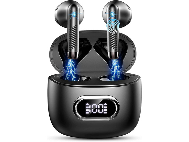 Wireless Earbud, Bluetooth 5.3 Headphones Deep Bass Bluetooth Earbud with 4 Mics, Bluetooth Earphones in Ear Noise Cancelling Wireless Headphones,...