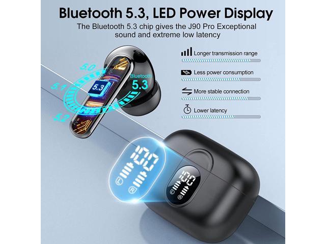 Wireless Earbuds, 2023 Bluetooth 5.3 Headphones HiFi Stereo, 40H Playtime in-Ear Earbud, Bluetooth Earbuds with LED Power Display, IP7 Waterproof...