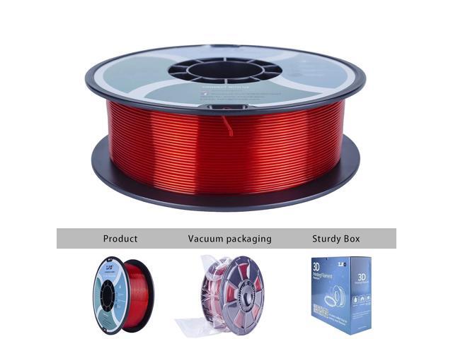 ZIRO PLA Filament 1.75mm, Transparent Red 3D Printer Filament, Bright Pure Color Semi-Transparent Spool, Dimensional Accuracy +/- 0.03mm, Clear PLA...