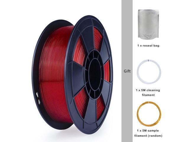 ZIRO PLA Filament 1.75mm, Transparent Red 3D Printer Filament, Bright Pure Color Semi-Transparent Spool, Dimensional Accuracy +/- 0.03mm, Clear PLA...