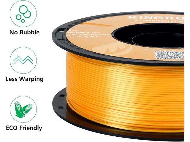 Kingroon Silk PLA 3D Printer Filament, Dimensional Accuracy +/- 0.03 mm, 1 kg Spool(2.2lbs), PLA Shiny Filament 1.75 mm (Gold)