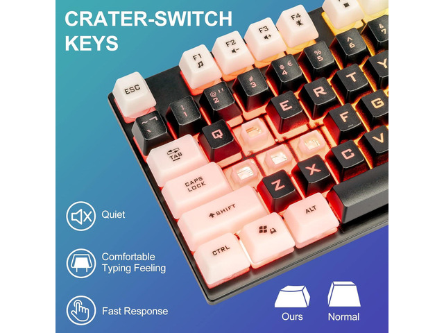 CHONCHOW Light Up Keyboard and Mouse Combo, Full Size RGB Gaming LED Keyboard and Rainbow Wired Gaming Mouse for PS4 PS5 Xbox One Computer Desktop...