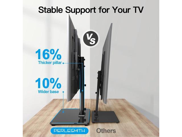 PERLESMITH Universal TV Stand Table Top TV Base for 32 to 60,65 inch LCD LED OLED 4K Flat Screen TVs-Height Adjustable TV Mount Stand with Tempered...
