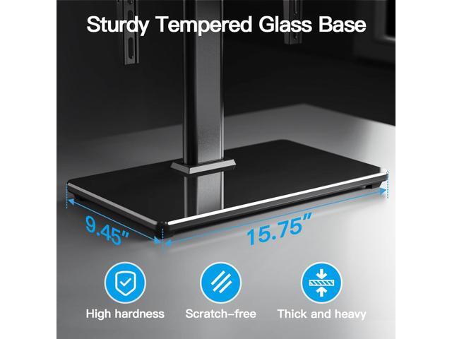 PERLESMITH Universal TV Stand Table Top TV Base for 32 to 60,65 inch LCD LED OLED 4K Flat Screen TVs-Height Adjustable TV Mount Stand with Tempered...