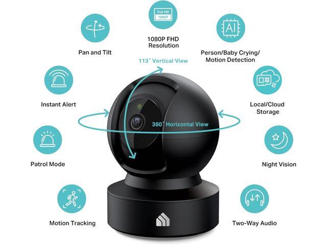 Kasa Smart Indoor Pan-Tilt Home Security Camera, 1080p HD Dog Camera w/Night Vision, Motion Detection for Baby & Pet Monitor, Cloud & SD Card...