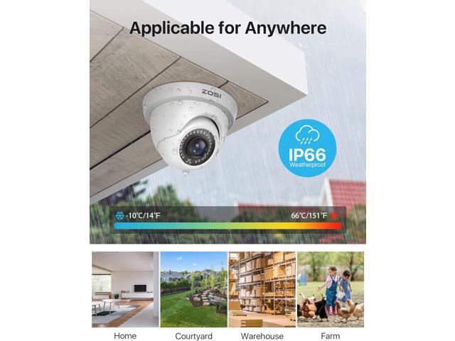 ZOSI 2.0MP 1080P 1920TVL HD-TVI CCTV Security Dome Camera Outdoor Indoor,80ft IR Night Vision,for HD-TVI, AHD, CVI 720P,1080P,5MP,4K Analog...