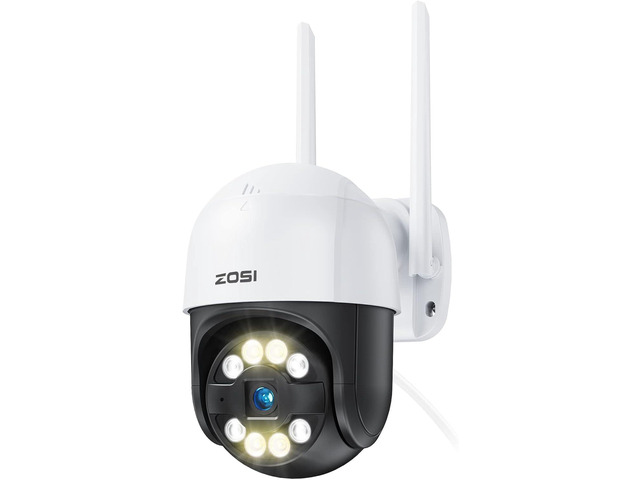 ZOSI C289 WiFi Pan Tilt Security Camera Outdoor, 1080P Plug-in Spotlight Home PT Camera, Smart Motion Detection, Color Night Vision, Record Voice...