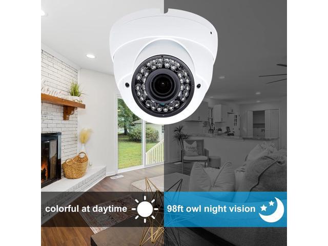Anpviz Analog CCTV Camera 1080P HD 4-in-1(TVI/AHD/CVI/960H CVBS), 4X Manual Focus/Zoom Analog Camera 2.8-12mm Varifocal Lens, 36 IR-LEDs Dome...