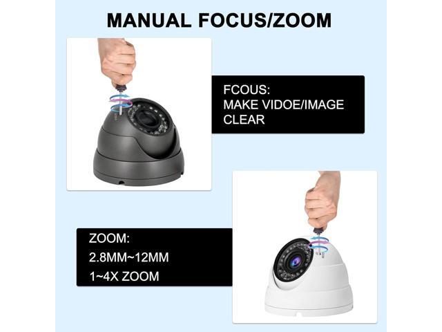 Anpviz Analog CCTV Camera 1080P HD 4-in-1(TVI/AHD/CVI/960H CVBS), 4X Manual Focus/Zoom Analog Camera 2.8-12mm Varifocal Lens, 36 IR-LEDs Dome...