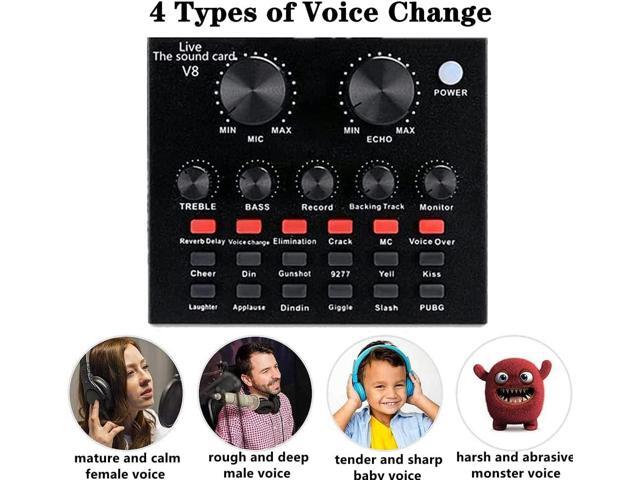 Podcast Equipment Bundle, BM-800 Recording Studio Package with Voice Changer, Live Sound Card - Audio Interface for Laptop Computer Vlog Living...