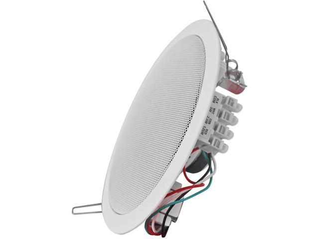 Rockville RCS80-1 Bundle: 60W 70V Bluetooth Commercial Amplifier with USB/SD/FM/Mic Inputs, (8) CCL5T White 5-in 70V Ceiling Speakers, VOL70100...