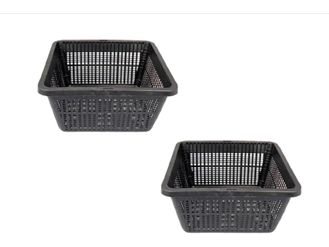 7 Inch (18cm) Square Water Garden Aquatic Mesh Pond Plant Flower Planter Basket, PondH2o Plastic Slotted Mesh Outdoor Aquatic Planting Pots Baskets...