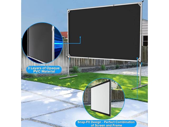 Projector Screen Indoor,JWSIT 100 inch Outdoor Movie Screen-Upgraded 3 Layers PVC 16:9 Outdoor Projector Screen,Portable Video Projection Screen...