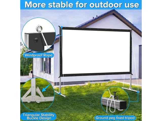Projector Screen Indoor,JWSIT 100 inch Outdoor Movie Screen-Upgraded 3 Layers PVC 16:9 Outdoor Projector Screen,Portable Video Projection Screen...