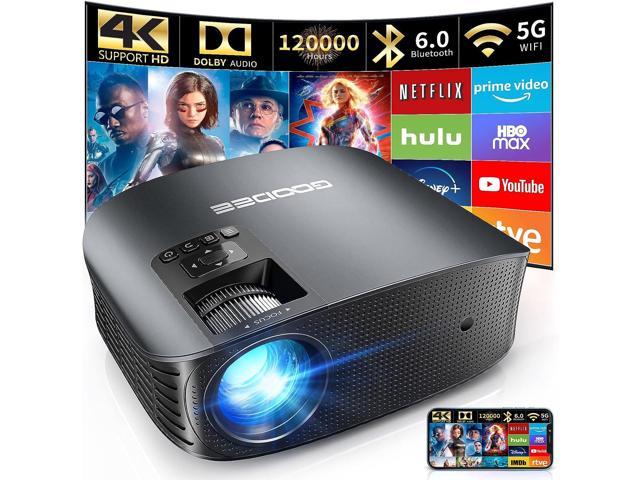 GooDee Projector 4K With WiFi And Bluetooth Supported, FHD 1080P Mini Projector For Outdoor Moives, 5G Video Projector For Home Theater Dolby Audio. photo