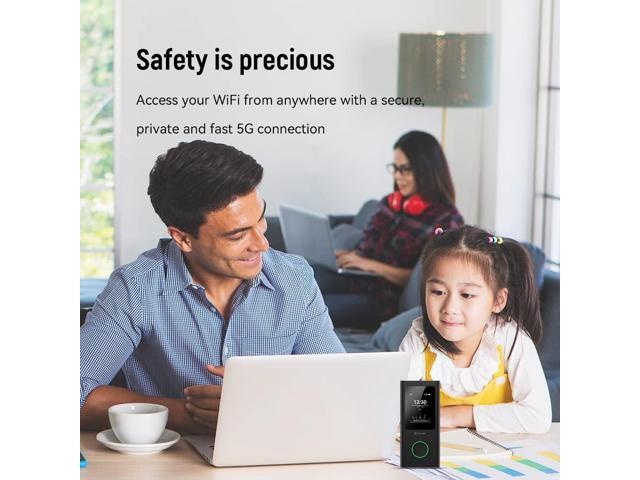 GlocalMe Numen Air 5G Portable WiFi Mobile Hotspot for Travel, CloudSIM Tech, Touch Screen, Network Congestion Monitoring, with Lifetime 16+1GB Data