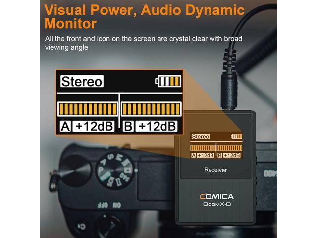 comica BoomX-D2 - Wireless Microphone System for Cameras, Camcorders, Smartphones, Laptops, Compact Wireless Lavalier Lapel Microphone with...