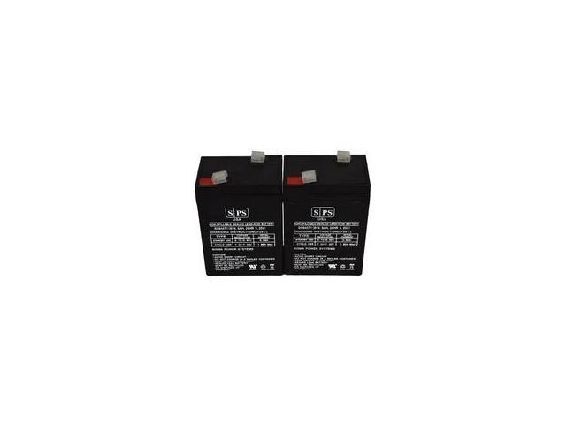 SPS Brand 6V 4.5 Ah Alarm Replacement Battery for Panasonic LCR6V4ML2 AGM VRLA (2 Pack)